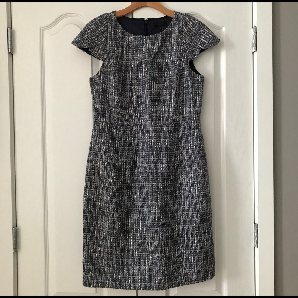 J. Crew Tulip Sleeve Tweed Sheath Career Dress 10